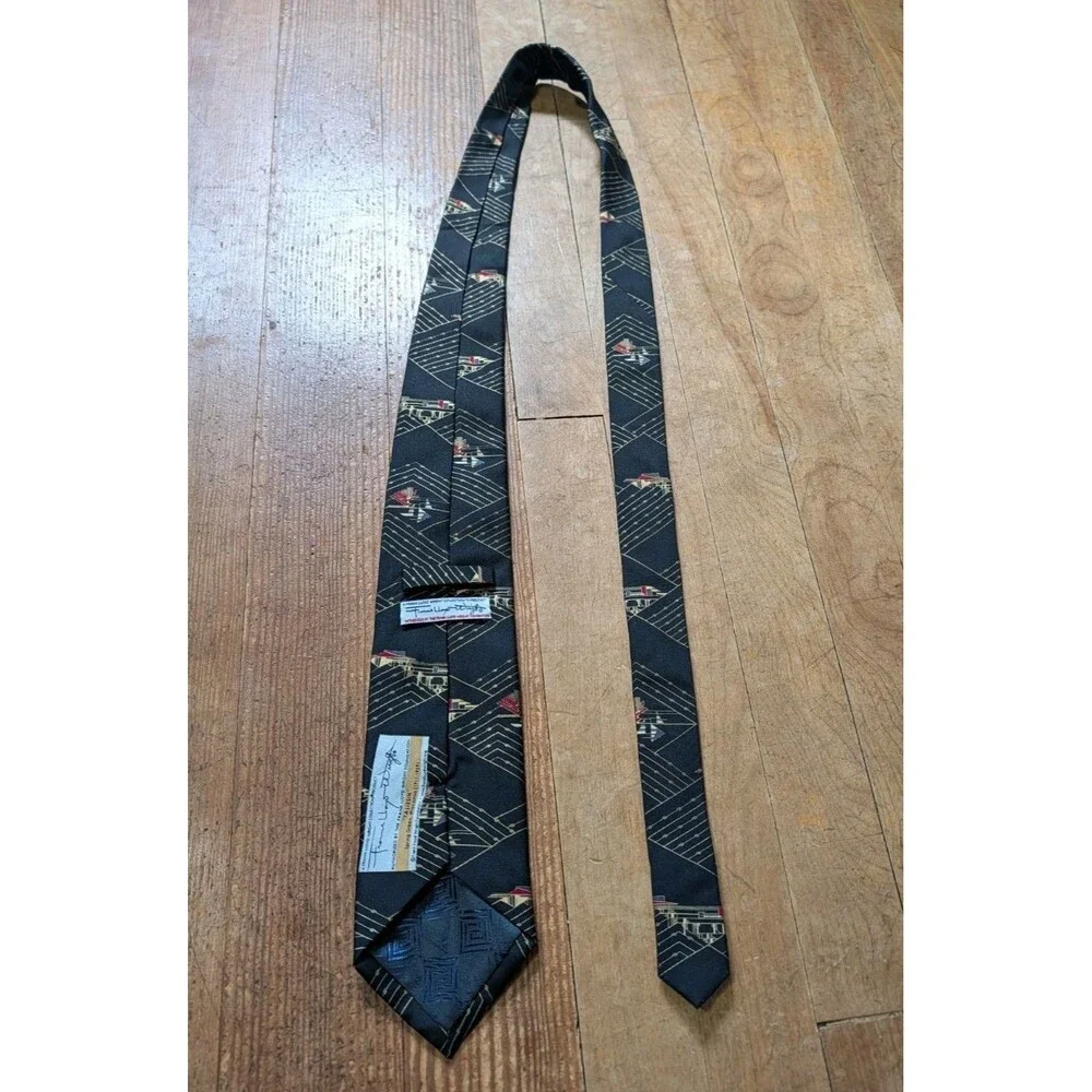 Frank Lloyd Wright Men’s Tie Geometric Art Collection Architect Hand Made Silk